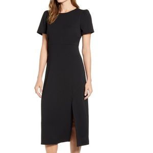 Gibson Black Sheath Short Puff Sleeve Dress NWT Size Medium